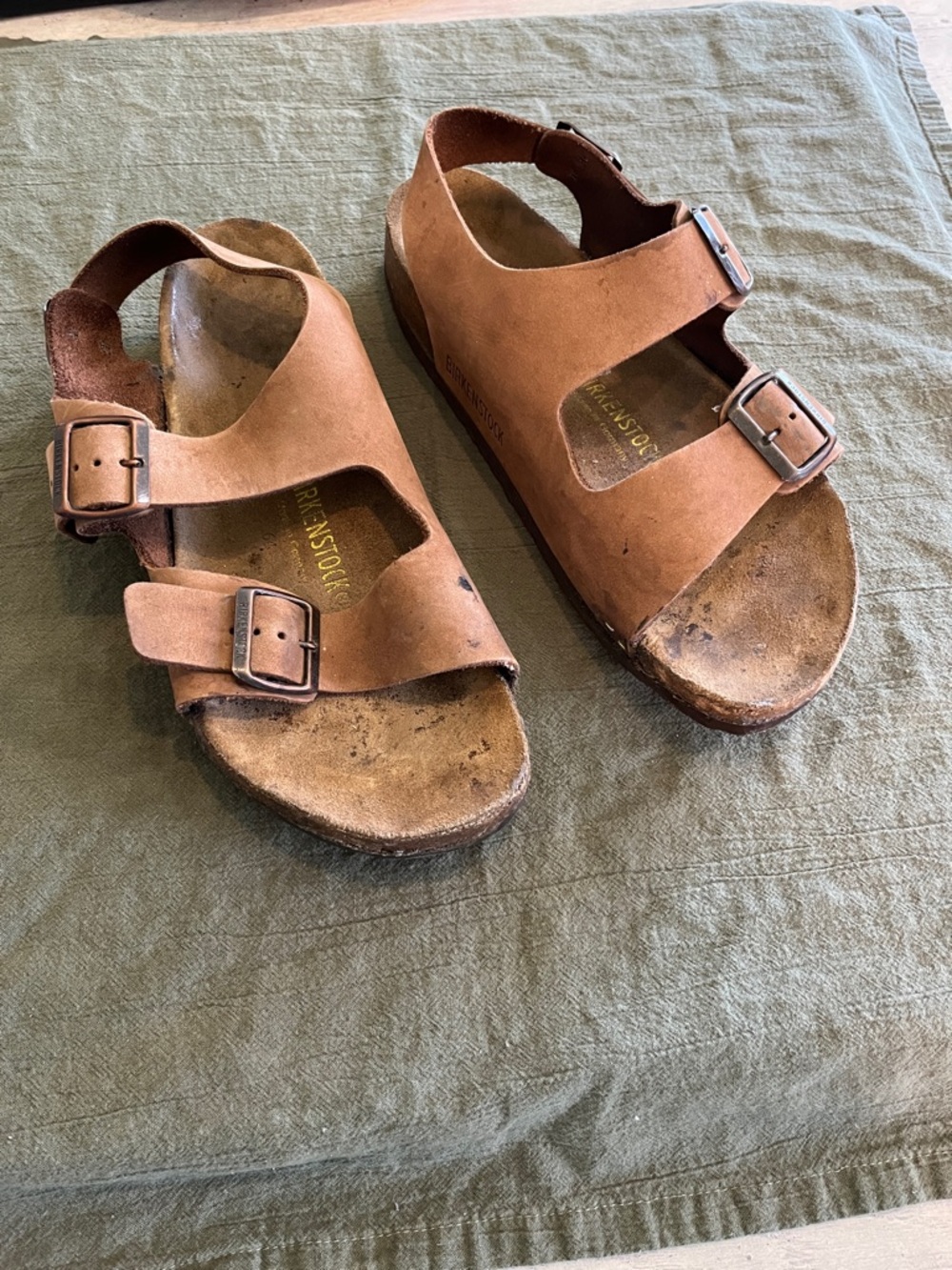 Birkenstock Brown Two-Buckle Leather Sandals